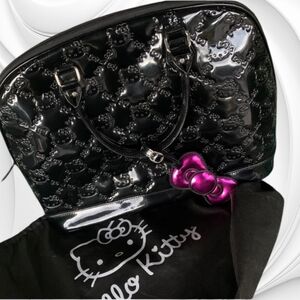 Hello Kitty Glossy Black Bag with Pink Bow